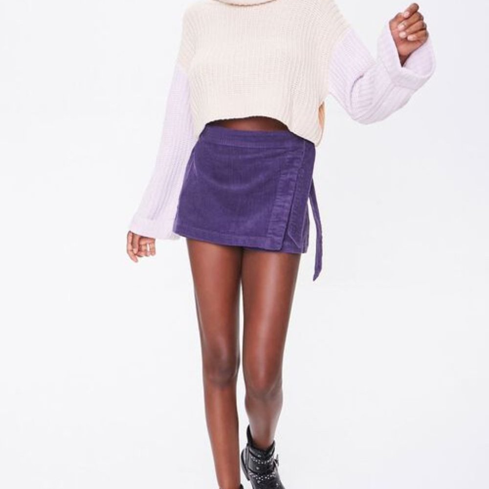 Corduroy Tie-Waist Skort